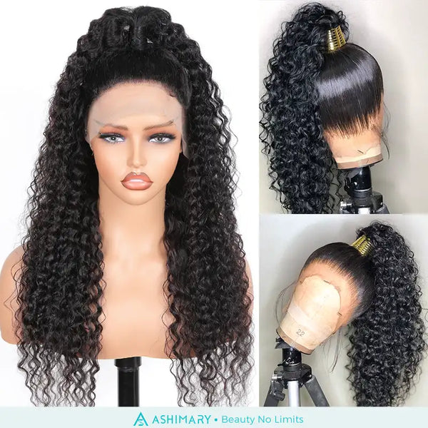 Wet Wavy Full Lace Wig Water Wavy Human Hair Wigs 180% Density