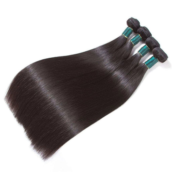 4 Bundles 9A Straight Brazilian Human Hair Bundles Virgin Hair Natural Color