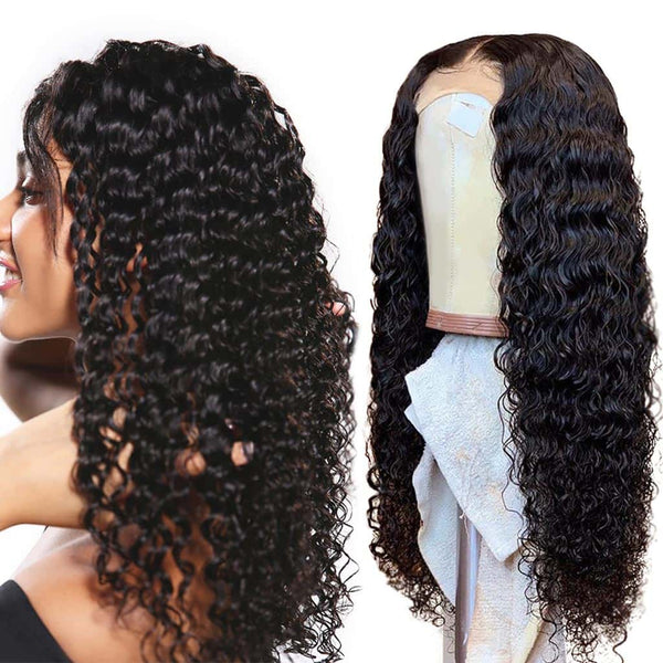 10A Curly Wig Deep Wave 4*4 Lace Closure 10" - 36" Wigs Brazilian Virgin Hair - edmundhair.com