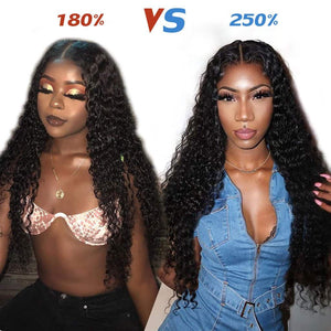 10A Curly Wig Deep Wave 4*4 Lace Closure 10" - 36" Wigs Brazilian Virgin Hair - edmundhair.com