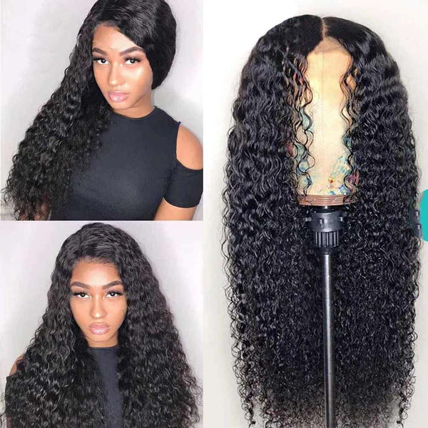 10A Curly Wig Deep Wave 4*4 Lace Closure 10" - 36" Wigs Brazilian Virgin Hair - edmundhair.com