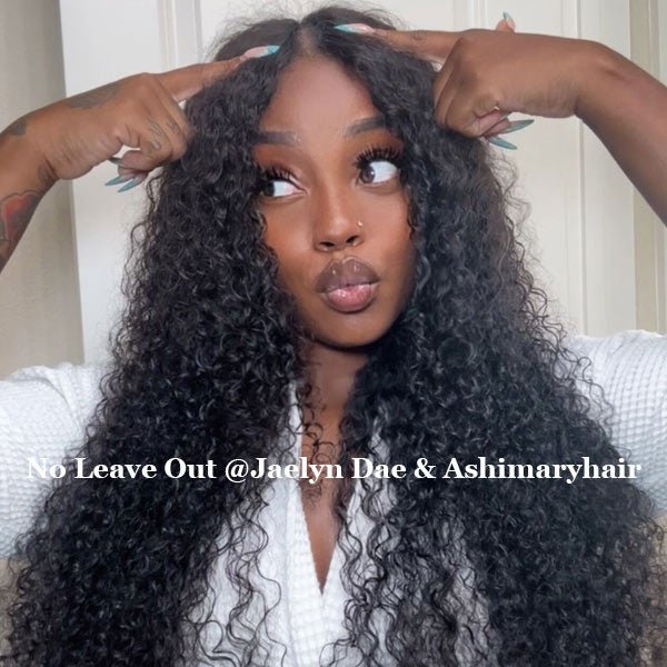 10A Glueless V Part Wig Beginner Friendly Natural Scalp Thick Curl Human Hair Upgrade U part Wig - edmundhair.com