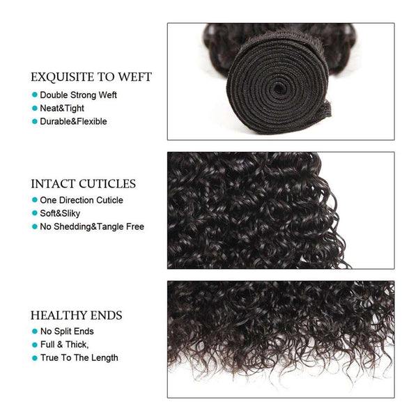 10A Jerry Curly Virgin Hair 3 Bundles With Frontal 100% Human Hair - edmundhair.com