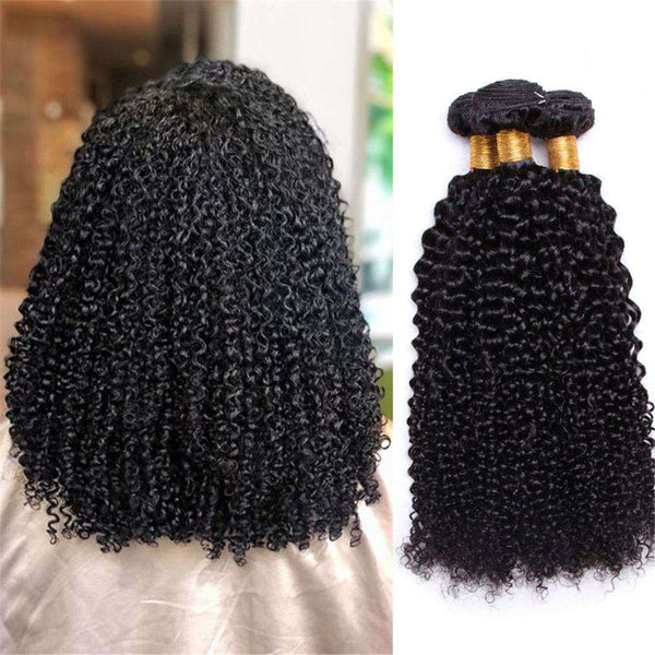 10A Kinky Curly Brazilian Hair 3 Bundles With Frontal Human Hair - edmundhair.com