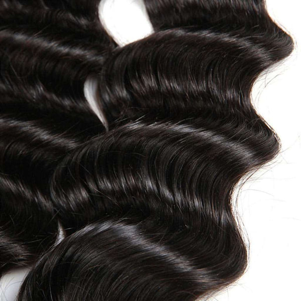 10A Loose Deep Wave Hair 4 Bundles With Closure Natural Color - edmundhair.com