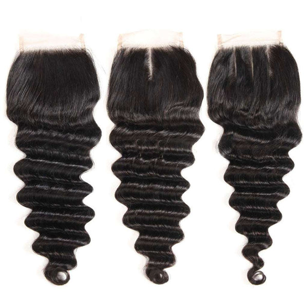 10A Loose Deep Wave Hair 4 Bundles With Closure Natural Color - edmundhair.com