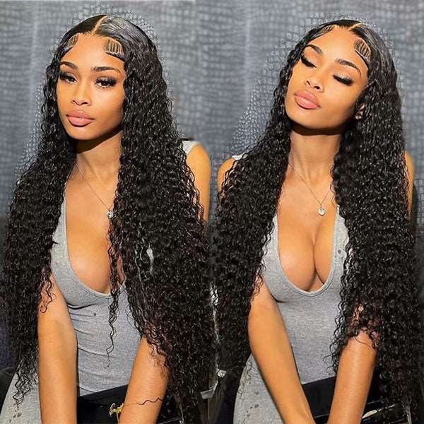 13X4 Transparent HD lace Front Deep Wave Wigs - edmundhair.com