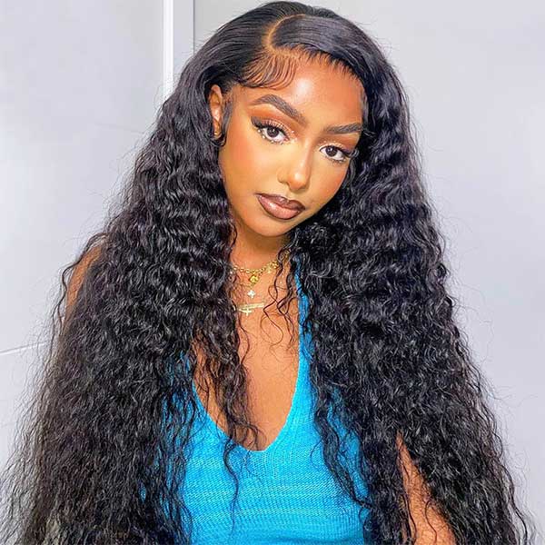 13x6 HD Undetectable Lace Frontal Wigs Deep Wave Natural Color Hair For Sale - edmundhair.com