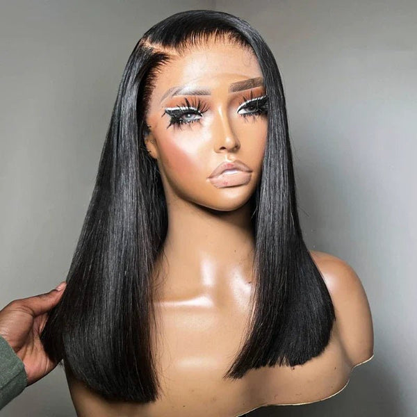 14 Inches 180% 4x4 Lace Closure Straight Bob Wig Human Hair Wigs Brazilian Short Bob Wig - edmundhair.com