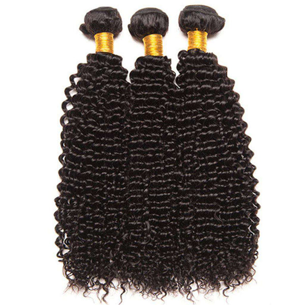 Afro Kinky Curly Hair 3 Bundles 10A Brazilian Human Hair Natural Color