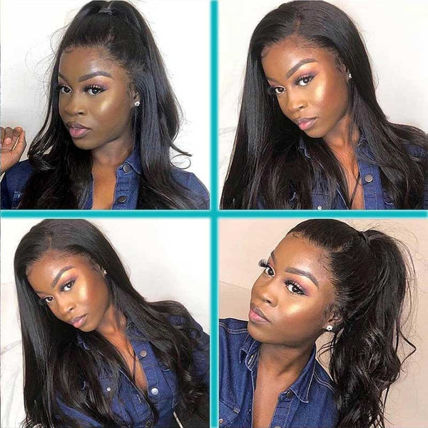 Pre-Plucked 360 Lace Frontal Wig HD Transparent Lace Straight Human Hair Wig