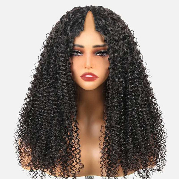 3Wigs = $189 | Glueless Throw on & Go Body Wave Wig with Bangs + V - part Bob Kinky Curly Wig + Deep Side Part Glueless HD Transparent Lace Bob Straight Wig - edmundhair.com