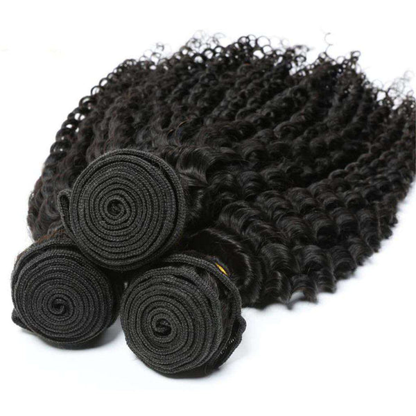 4 Bundles 10A Kinky Curly Hair Human Hair Bundles Natural Color - edmundhair.com