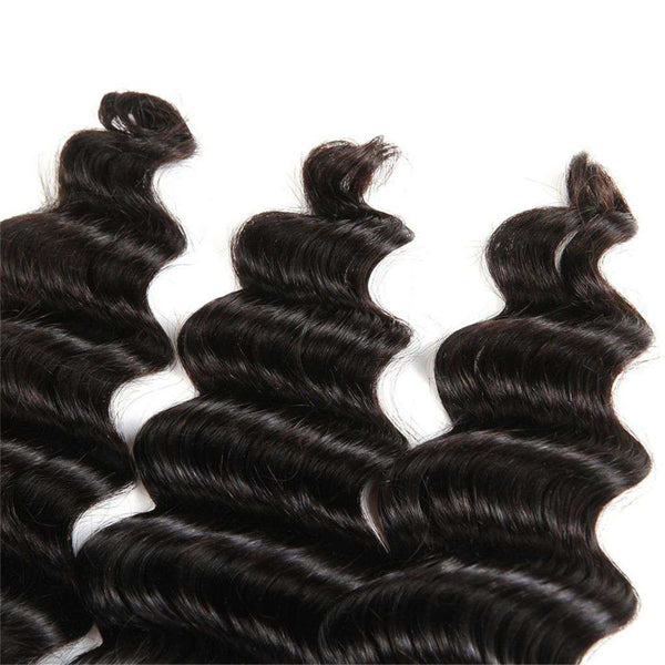 4 Bundles 9A Loose Deep Wave Brazilian Human Hair Bundles Natural Color - edmundhair.com