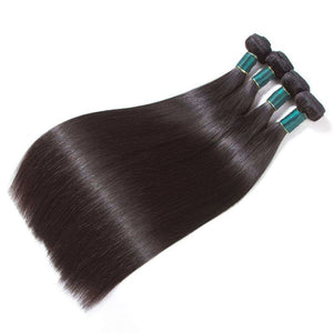 4 Bundles 9A Straight Brazilian Human Hair Bundles Virgin Hair Natural Color - edmundhair.com