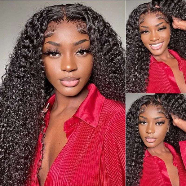 Clearance Sale 4x4 Lace Closure Glueless Jerry Curly Wigs 180% Density