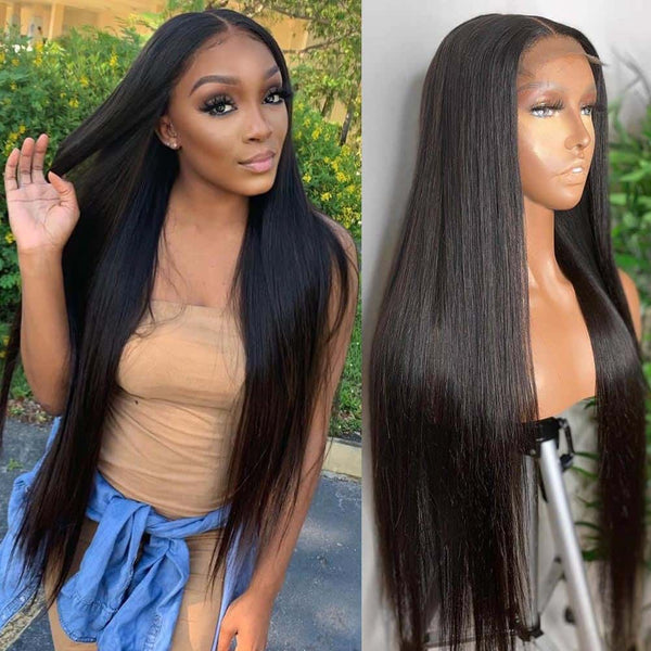 Glueless 4*4 Lace Closure Straight Wig 100% Human Hair Lace Closure Wig