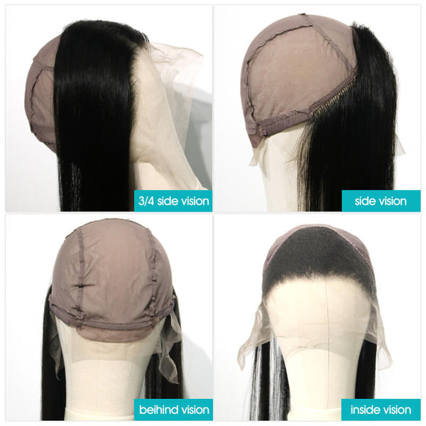 Lace Front Wig Cap with Hair for Making Wigs Adjustable Straps and Combs 13x4 Swiss Lace 100% Human Hair