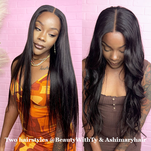 BOGO Glueless 5x5 HD Lace Closure Straight Wig Natural Color