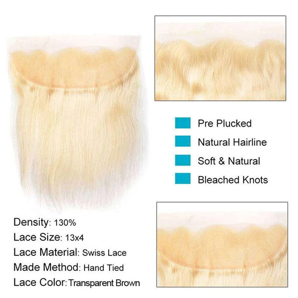 613 Blonde Hair Lace Frontal Closure 13x4 Inchs 100% Human Hair - edmundhair.com