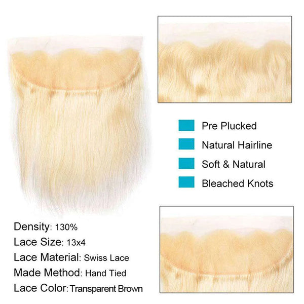 613 Blonde Hair Lace Frontal Closure 13x4 Inchs 100% Human Hair