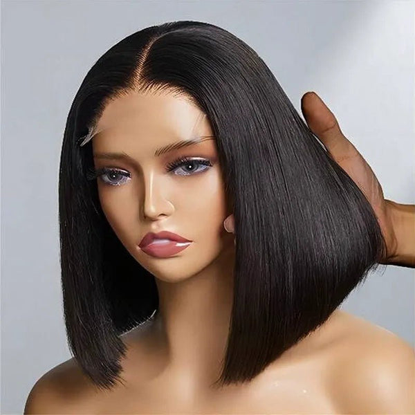 8 Inches 4x4 Lace Closure Bob Wig Human Hair Wigs Pre Plucked With Baby Hair Brazilian Straight Short Wig - edmundhair.com