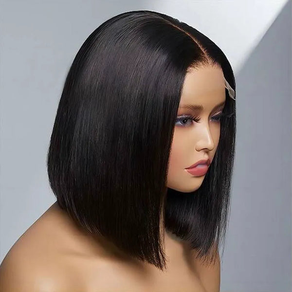 8 Inches 4x4 Lace Closure Bob Wig Human Hair Wigs Pre Plucked With Baby Hair Brazilian Straight Short Wig