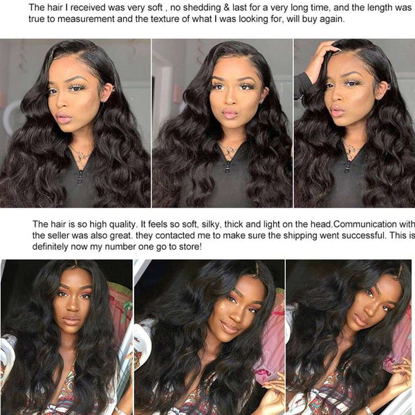 9A Body Wave Virgin Hair 3 Bundles with Closure Natural Color Brazilian Hair - edmundhair.com