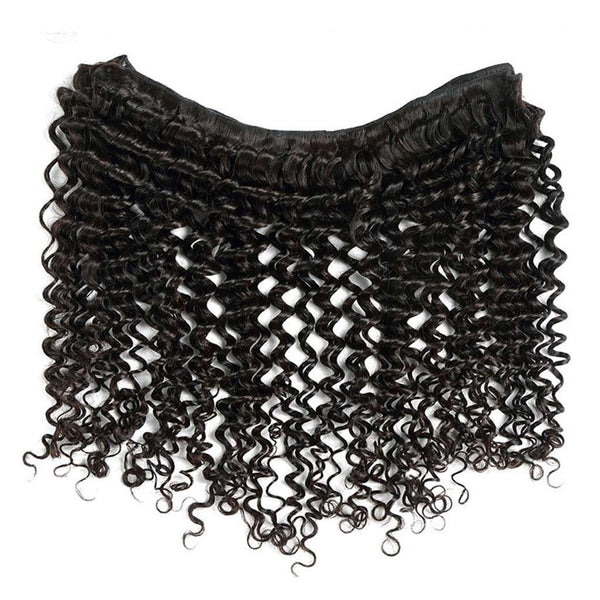 9A Deep Wave Virgin Hair 3 Bundles with Closure Natural Color Brazilian Hair