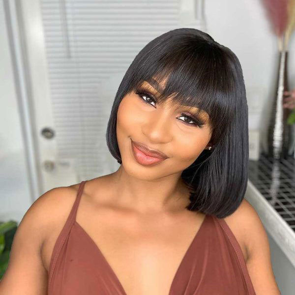 Bangs Bob Wig With Minimalist Undetectable Lace