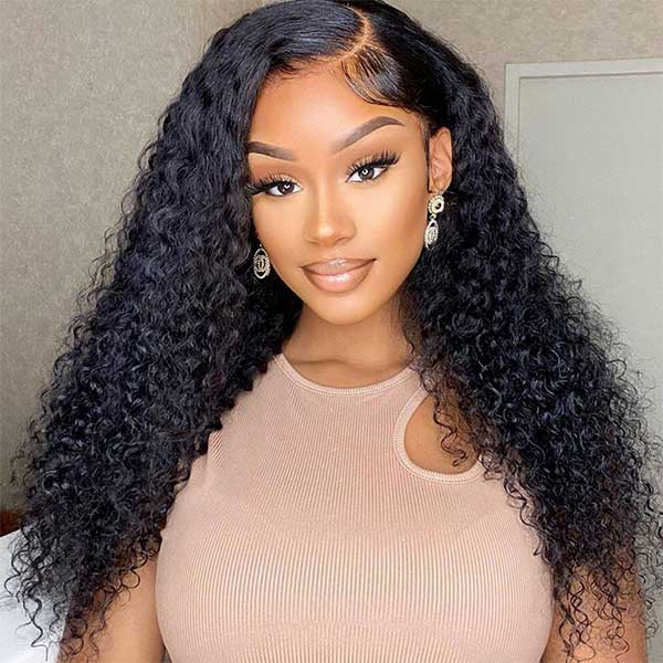 HD 13x6 Kinky Curly Lace Front Wigs Natural Color Hair With Baby Hair