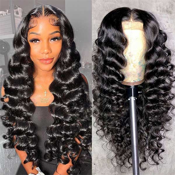 Long Wig | Loose Deep Wave 13x6 HD Lace Frontal Wig Natural Black Hair 28-40 Inch