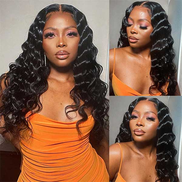 Loose Deep Wave Natural Black Hair 13x6 HD Lace Frontal Wig