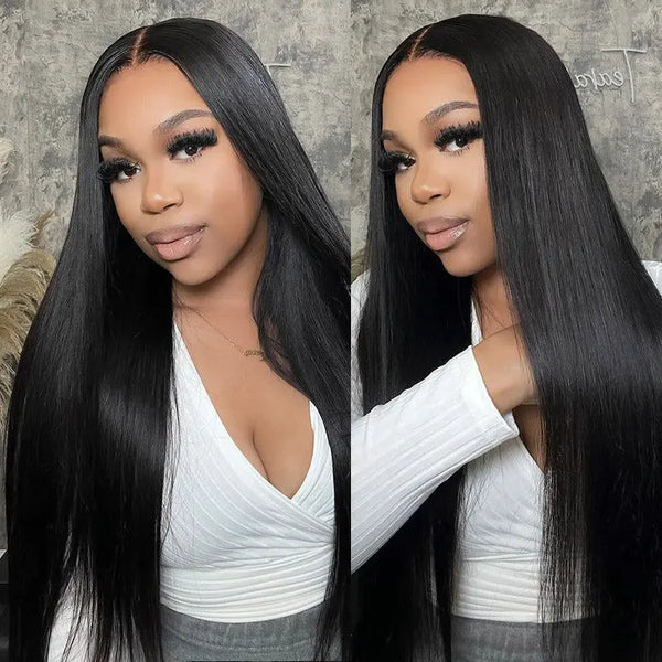 Flash Sale Pre Plucked 5x5 Transparent Lace Closure Invisible Knots & Natural Hairline Human Hair wig