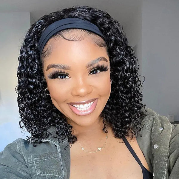 Flash Sale Curly Virgin Hair Glueless Headband Wig Natural Color