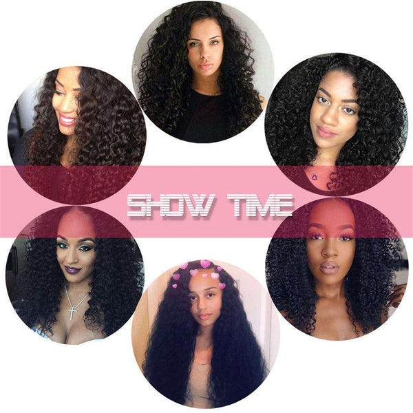 Afro Kinky Curly Hair 3 Bundles 10A Brazilian Human Hair Natural Color