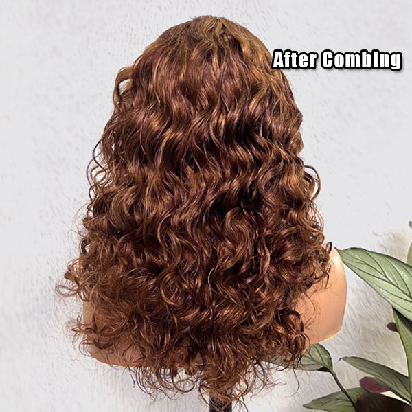 Egg Roll Bob Curly P4/27 Highlight 5x5 13x4 Transparent Lace Frontal Wigs Human Hair