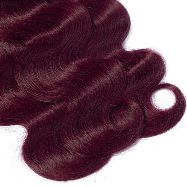 Ombre Burgundy Mixed Brazilian Human Hair Straight/ Body Wave Hair Bundles