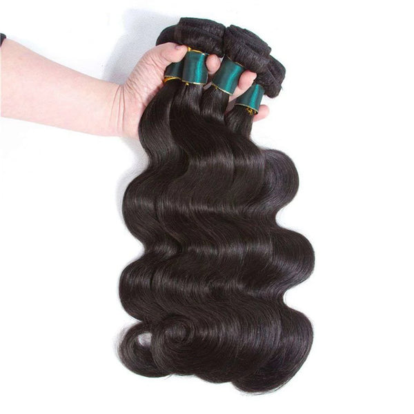 9A Brazilian Body Wave Hair 4 Bundles With Lace Frontal Human Hair