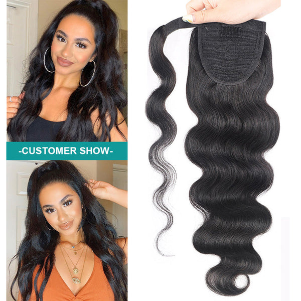 Flash Sale Long Ponytail Any Style Human Hair Extensions With Clip