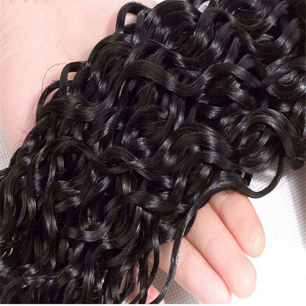 Water Wave Brazilian Hair 3 Bundles With Frontal Human Hair Natural Wave 10A Grade