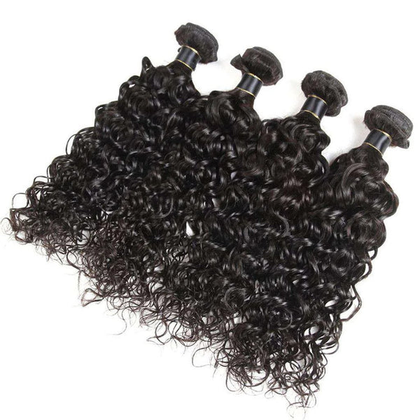 Water Wave 3 Bundles 9A Brazilian Human Hair Natural Color