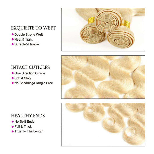 Honey Blonde 3 Bundles Body Wave Brazilian Human Hair Bundles