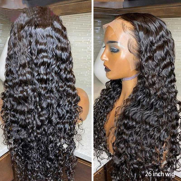 Flash Sale 13x4 & 4x4 & 13x6 Full HD Transparent  lace Front Wig Deep Wave Human Hair