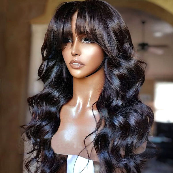 Flash Sale Throw on & Go Body Wave Wig with Bangs Cost-effective Wig