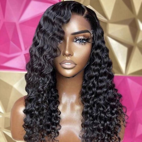 Flash Sale Summer Wet Wavy 13*6 Lace Front Wig Human Hair M Cap