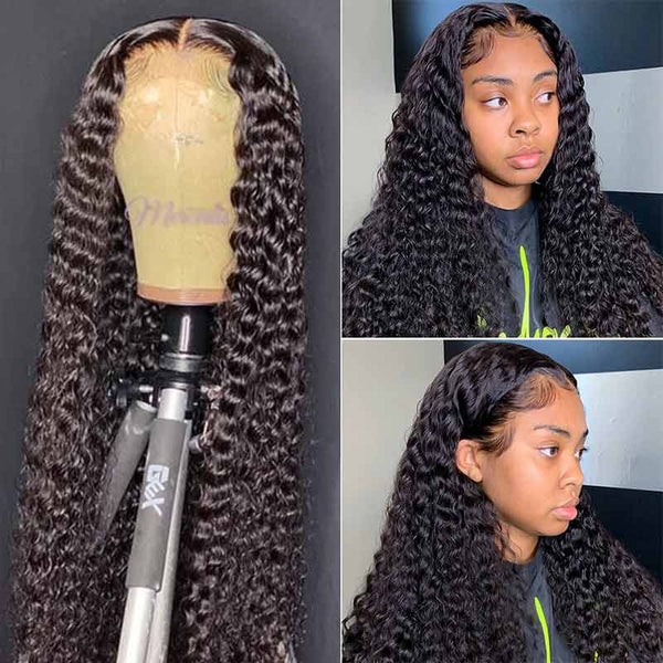 Flash Sale 13x4 & 4x4 & 13x6 Full HD Transparent  lace Front Wig Deep Wave Human Hair