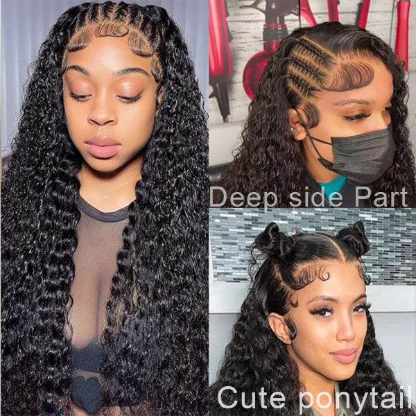 Flash Sale 13x4 & 4x4 & 13x6 Full HD Transparent  lace Front Wig Deep Wave Human Hair