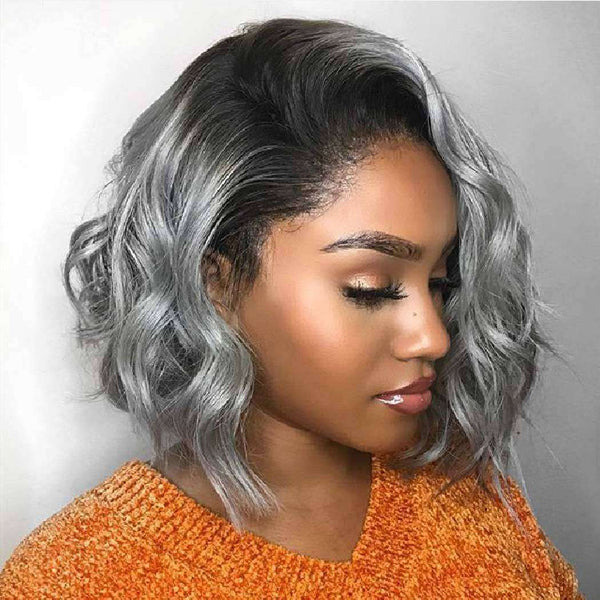 Rami Hair Ombre Grey Hair Bundle Body Wave 100% Human Hair