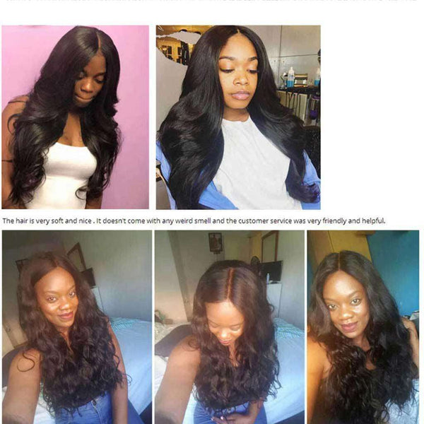 9A Brazilian Body Wave Hair 4 Bundles With Lace Frontal Human Hair